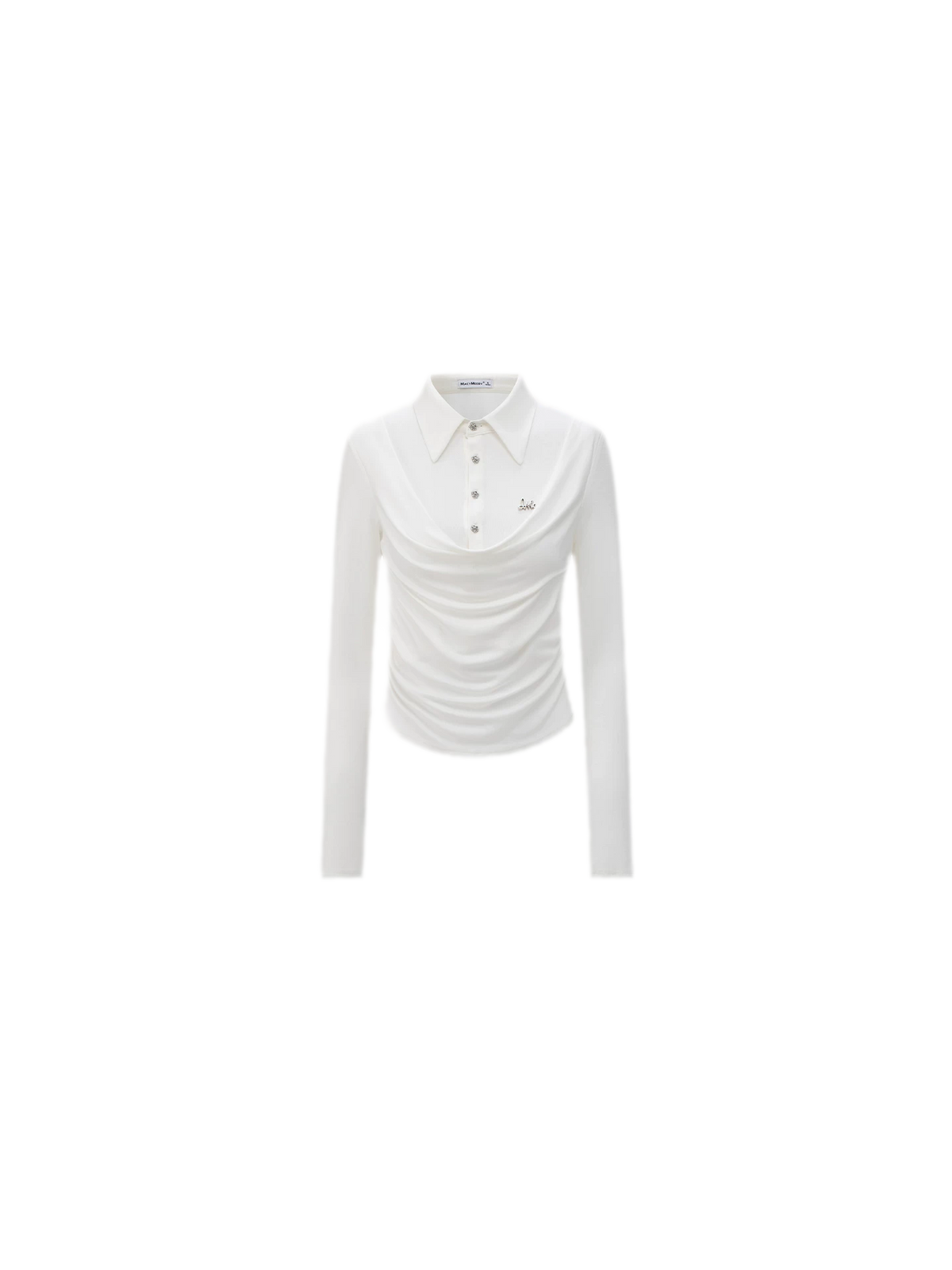 Ruched Layered Polo Top