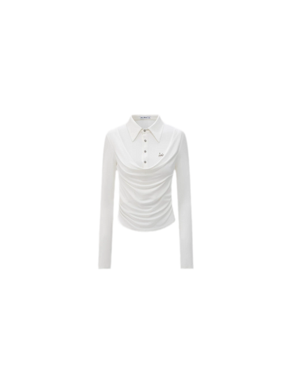 Ruched Layered Polo Top