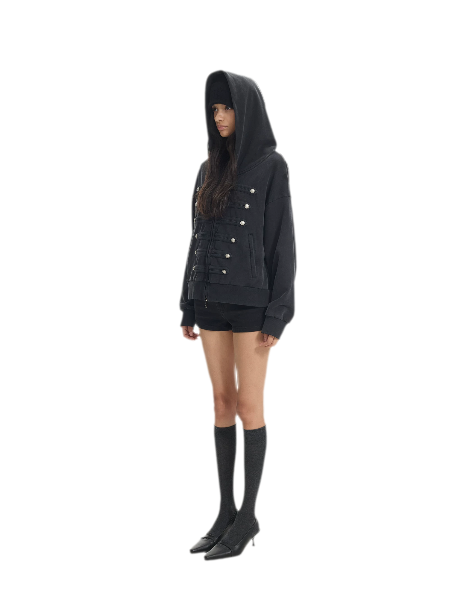Washed Napoleon Hooded Jacket