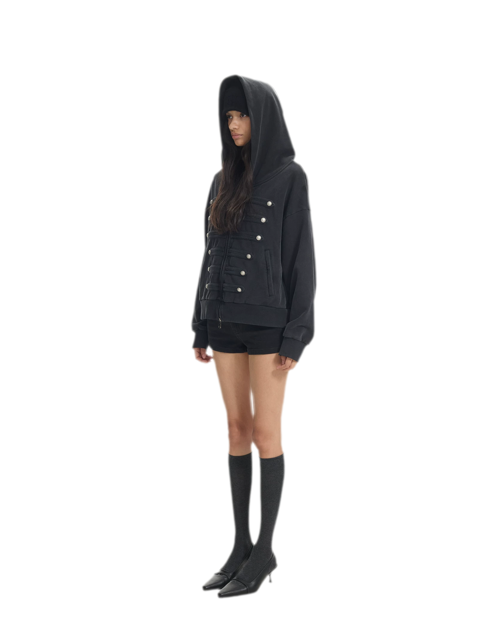 Washed Napoleon Hooded Jacket