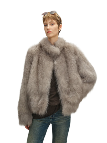 Hand-Dyed Fox Fur Jacket