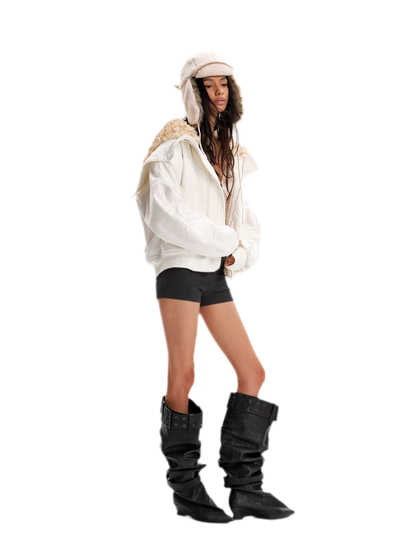 Pointed Slouchy Knee-High Boots