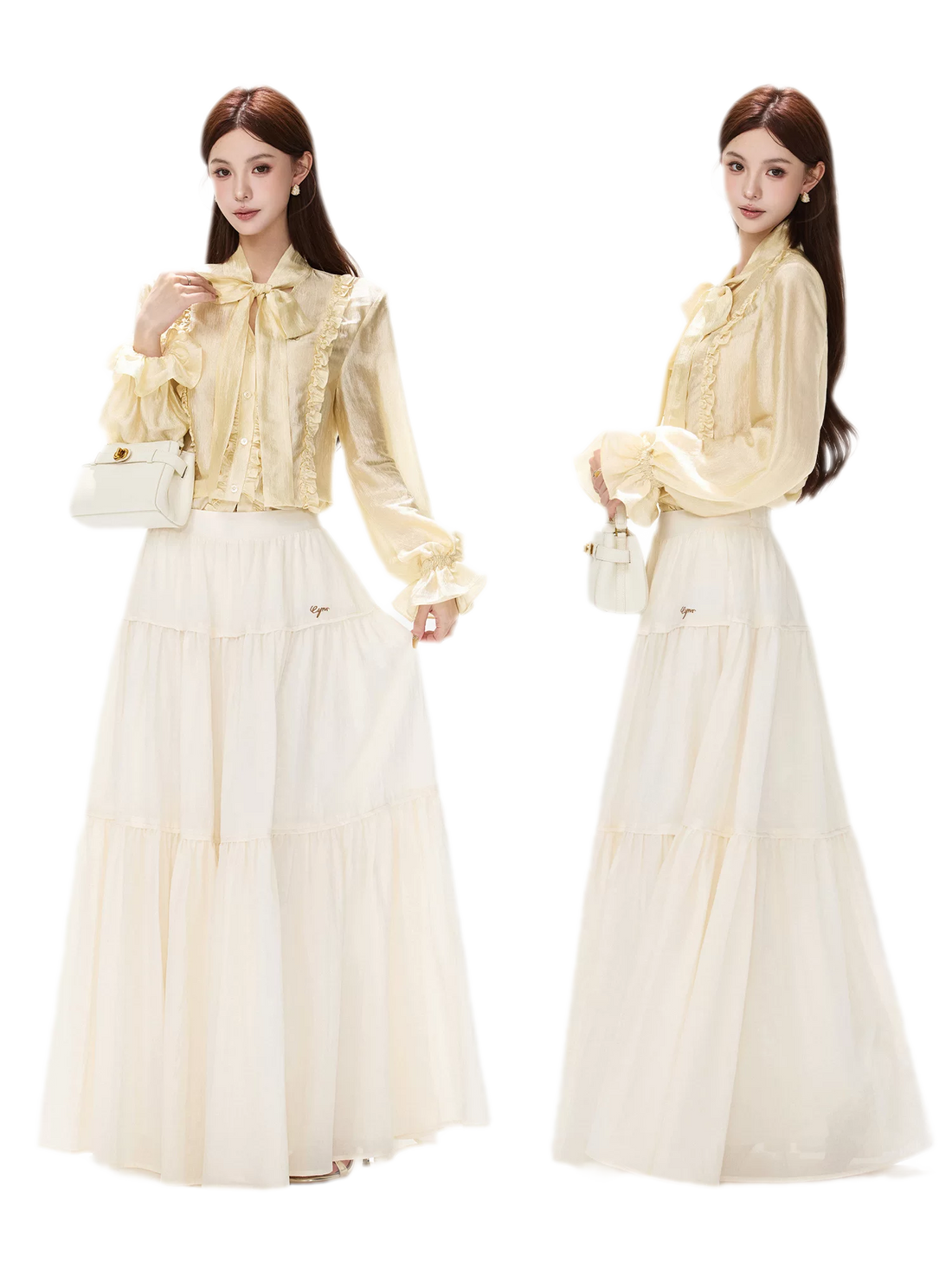 Cotton Tiered A-Line Skirt