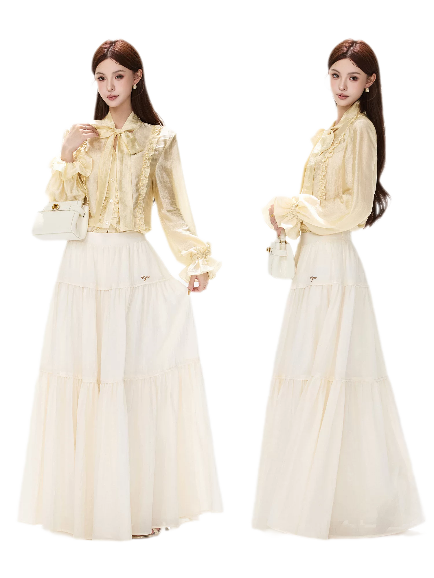 Cotton Tiered A-Line Skirt