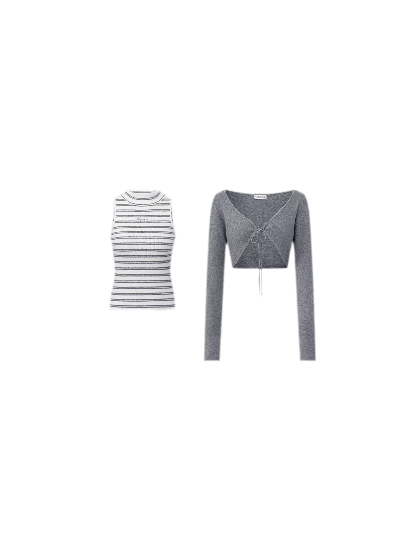Contrast Stripe Knit Vest Set