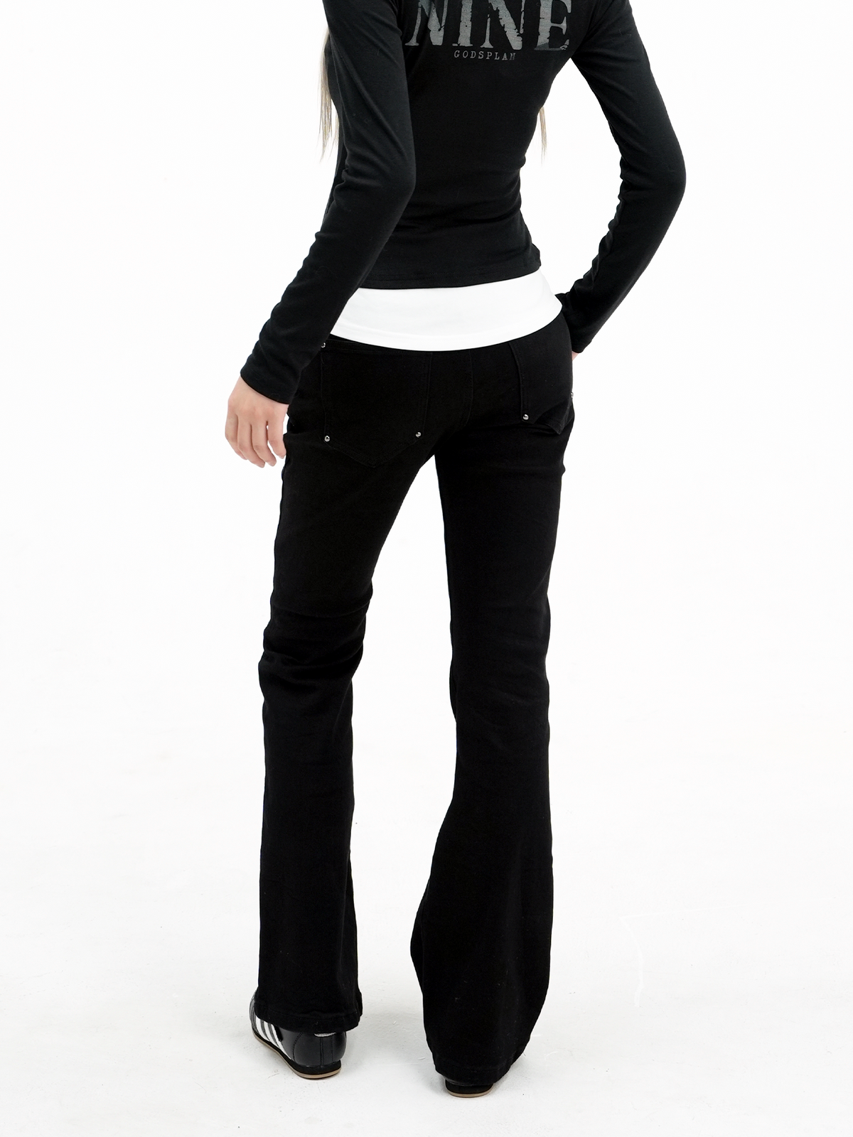 Rivet Flare Graphic Jeans
