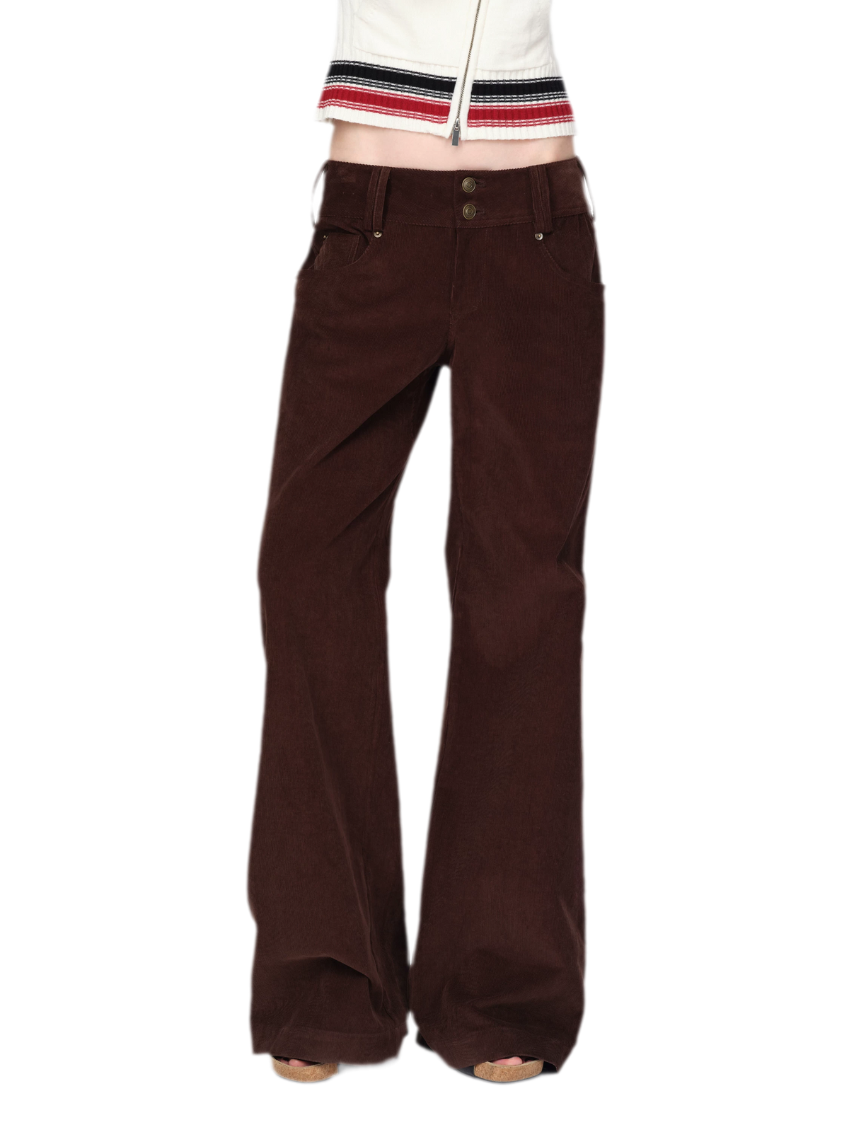 Washed Corduroy Wide-Leg Trousers