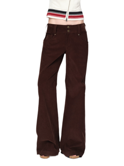 Washed Corduroy Wide-Leg Trousers