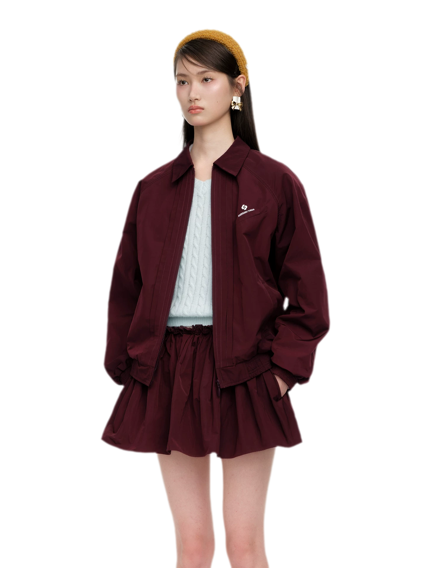 Pointed Collar Track Jacket
