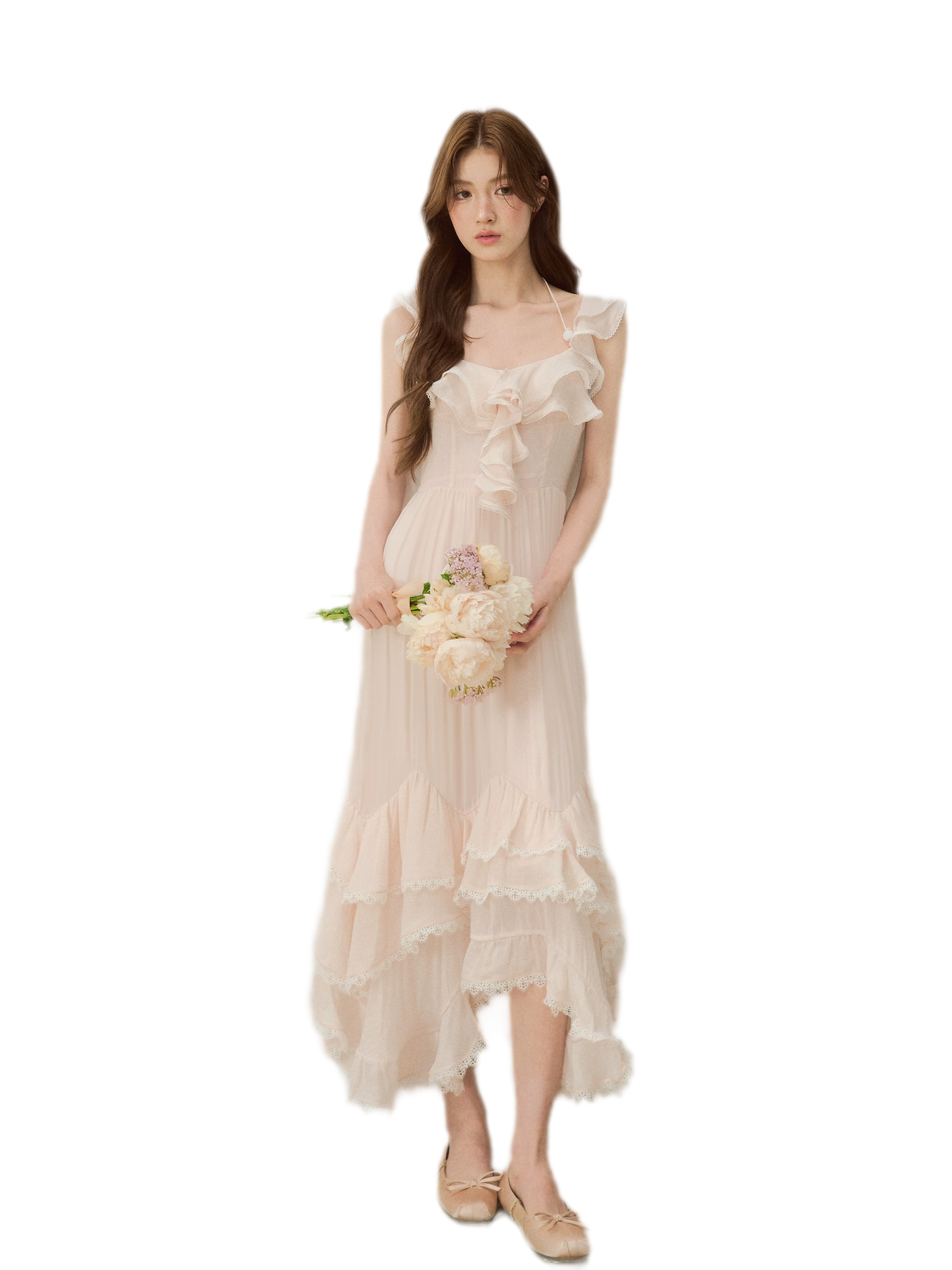 Soft Drape Ruffle Dress