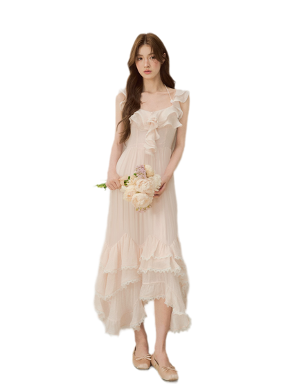 Soft Drape Ruffle Dress