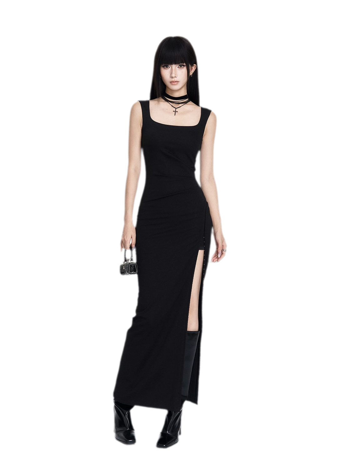 Ruching Strapless Fitted Long Dress