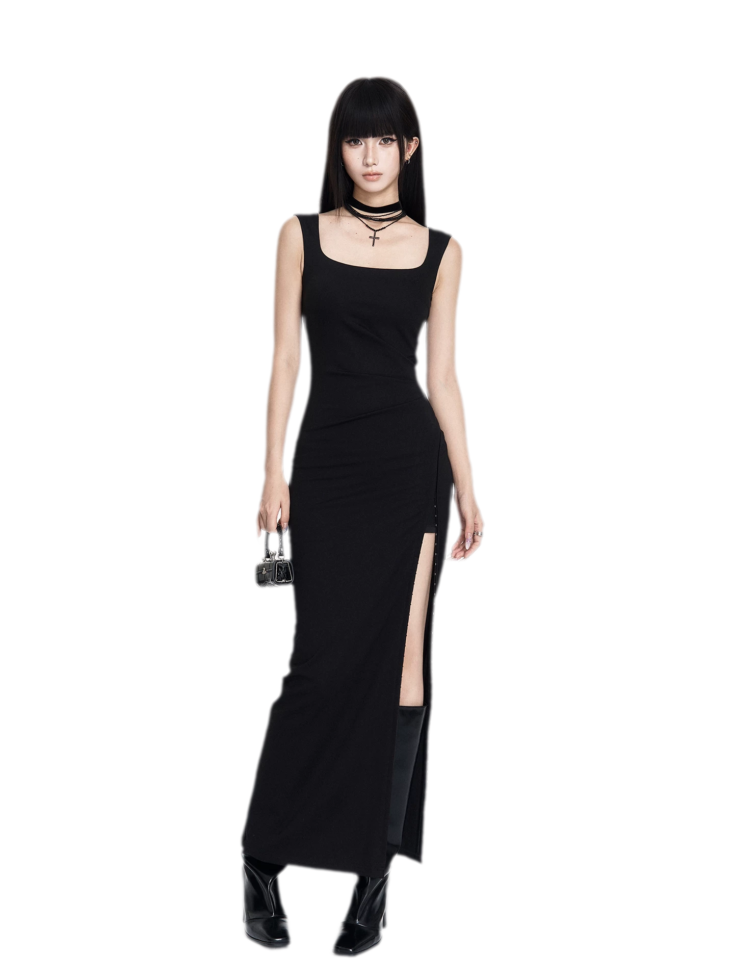 Ruching Strapless Fitted Long Dress