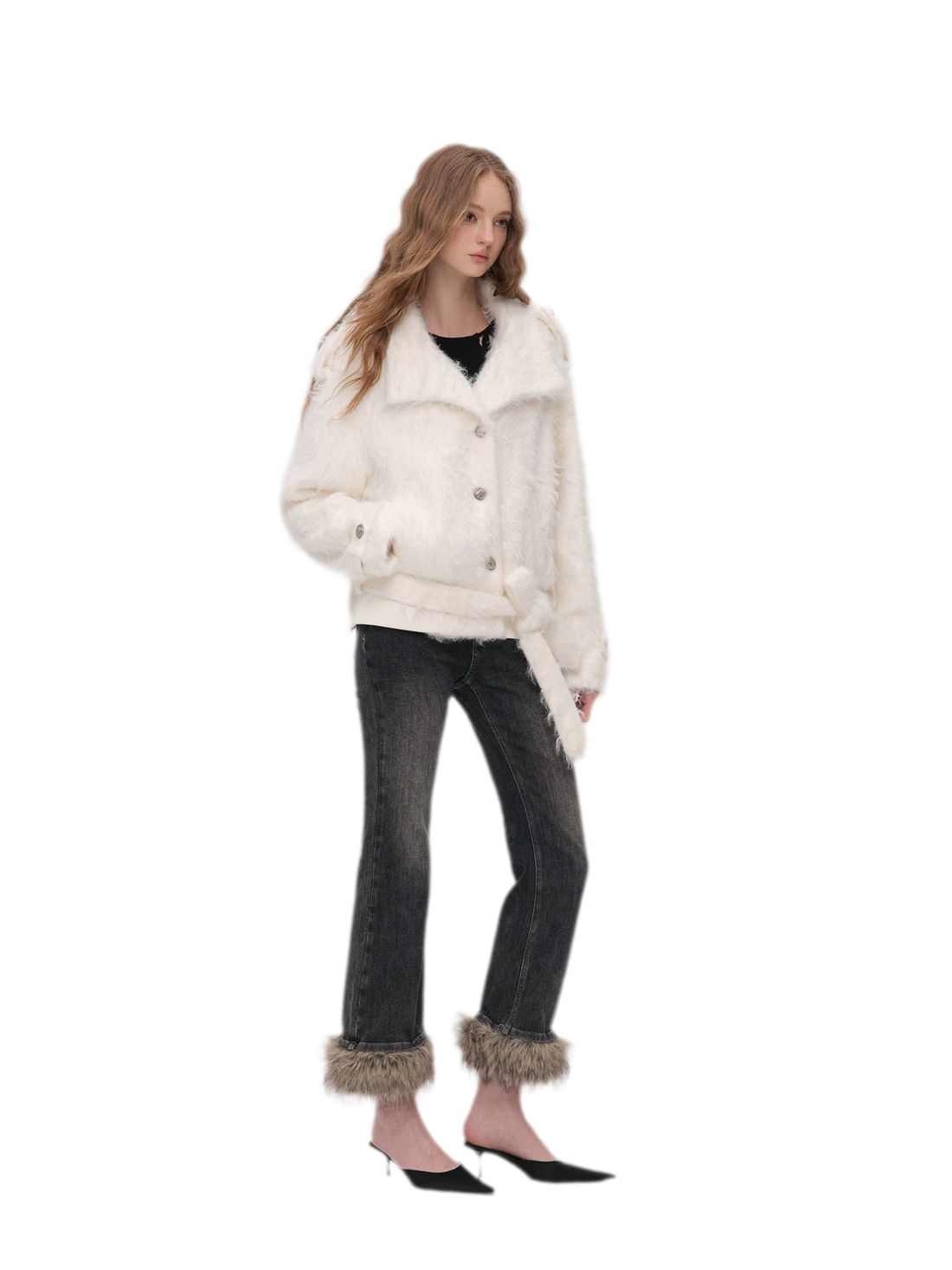 Long-Pile Faux Fur Jacket
