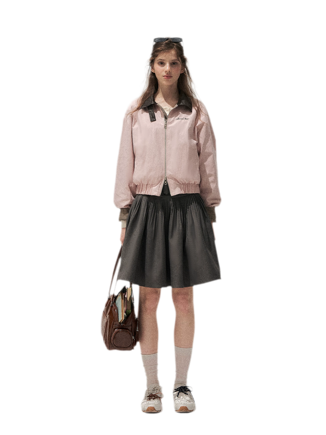 Pleated High-Waisted A-Line Skirt