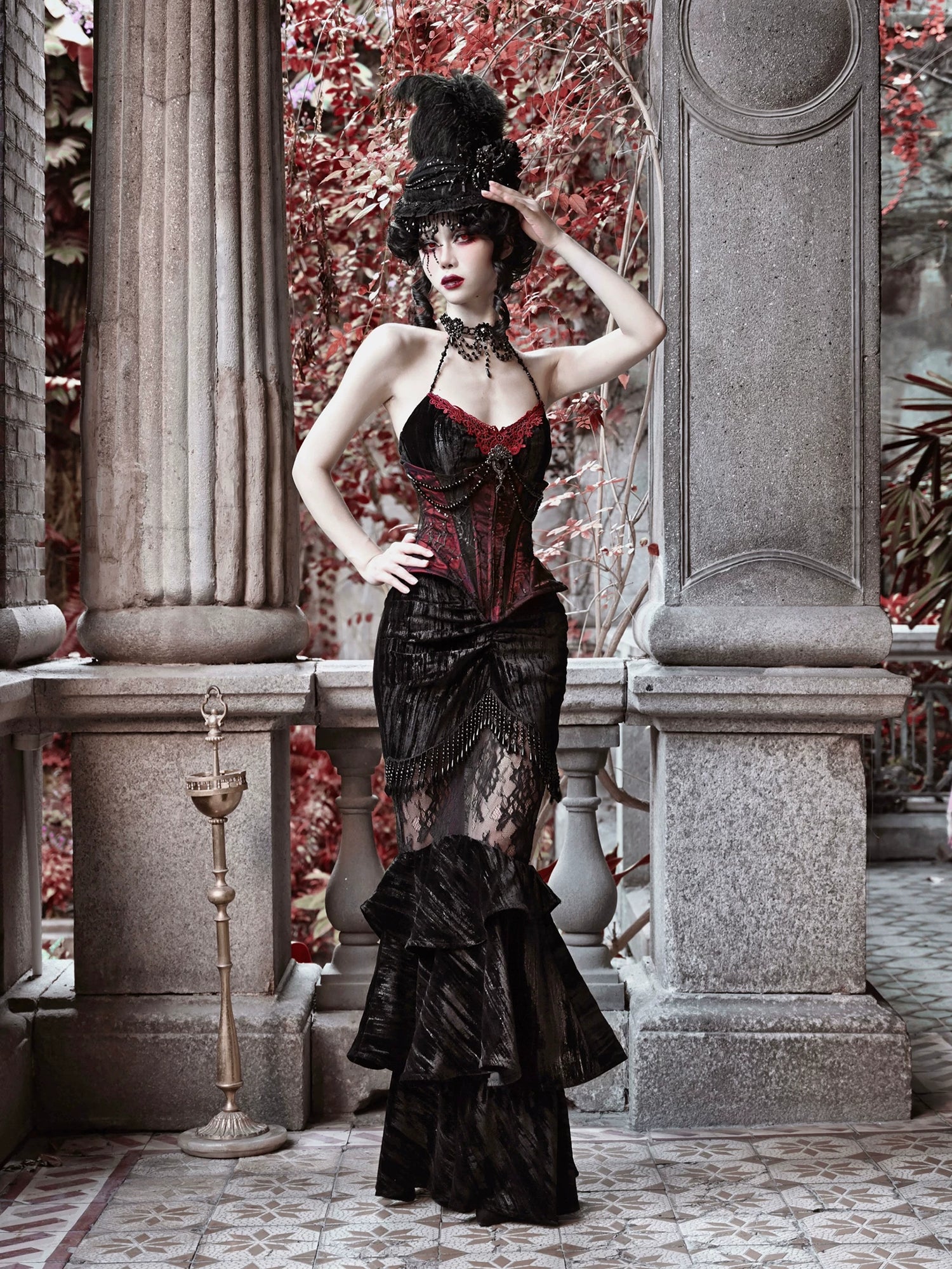 Gothic Velvet Fishbone Corset