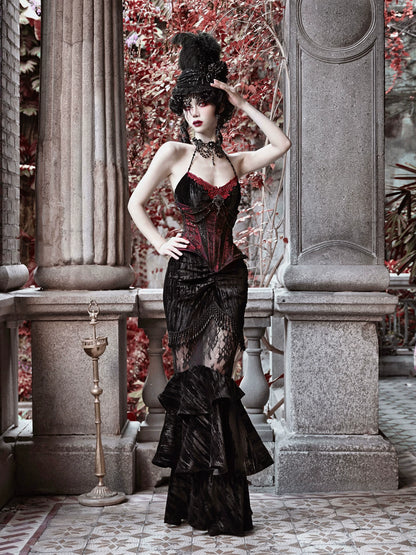 Gothic Velvet Fishbone Corset