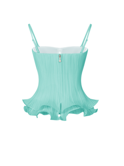 Pleated Structured Bandeau Corset Top