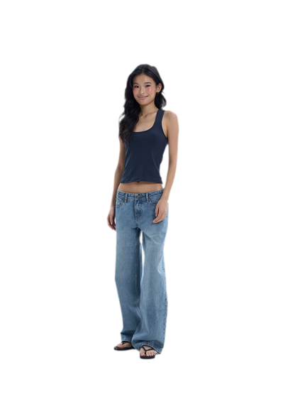 Low-Waist Sky Blue Jeans