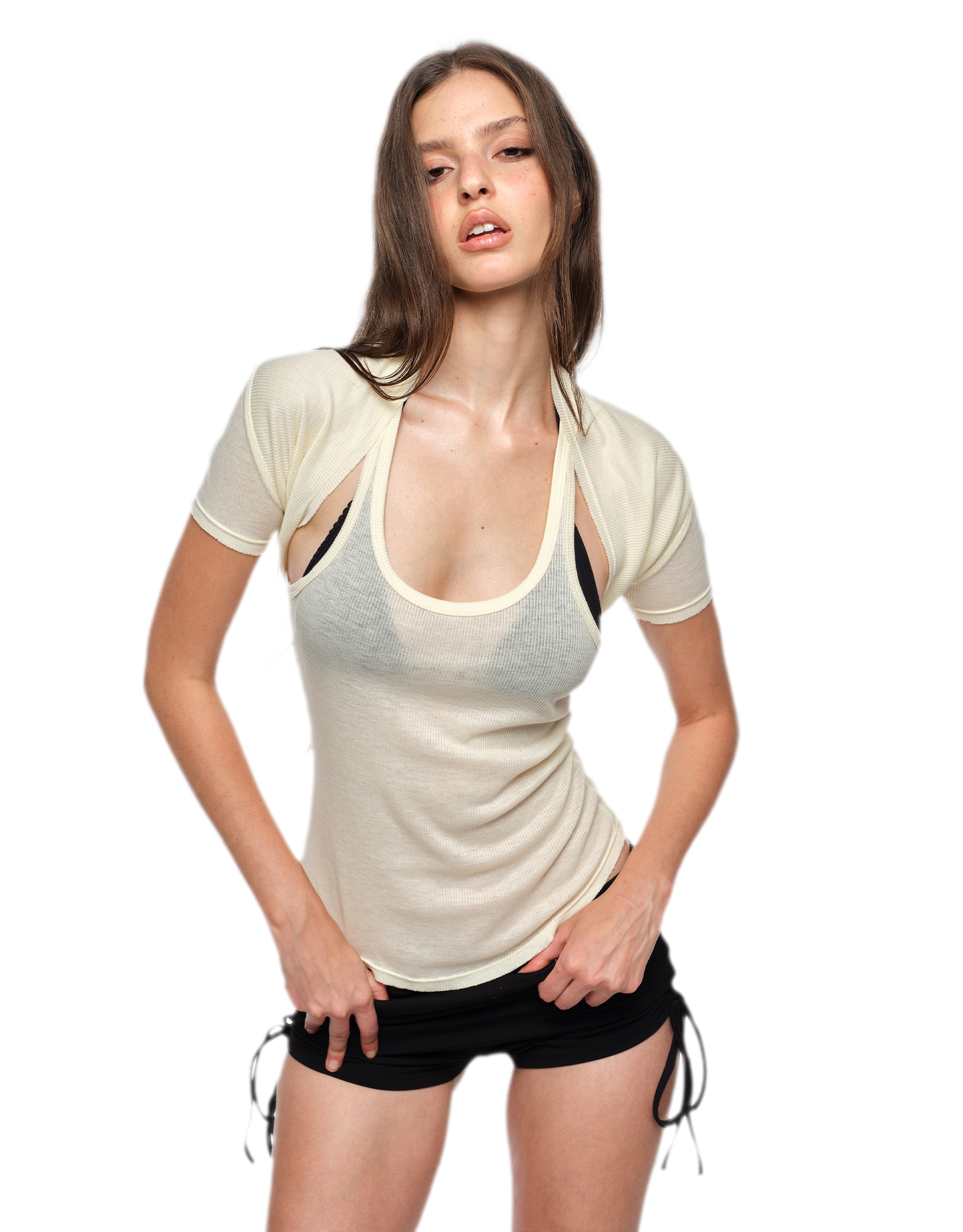 Layered Slim Vest Set