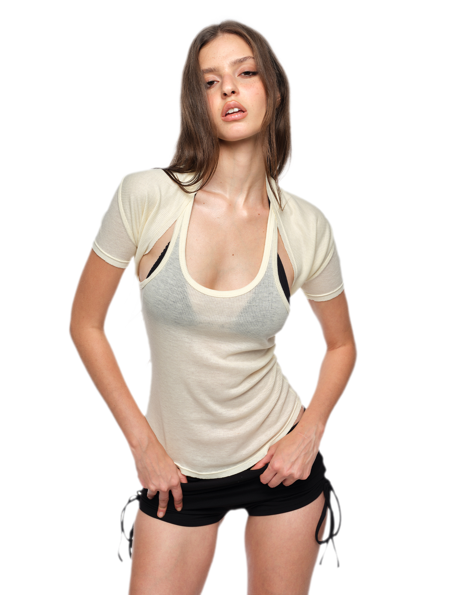 Layered Slim Vest Set