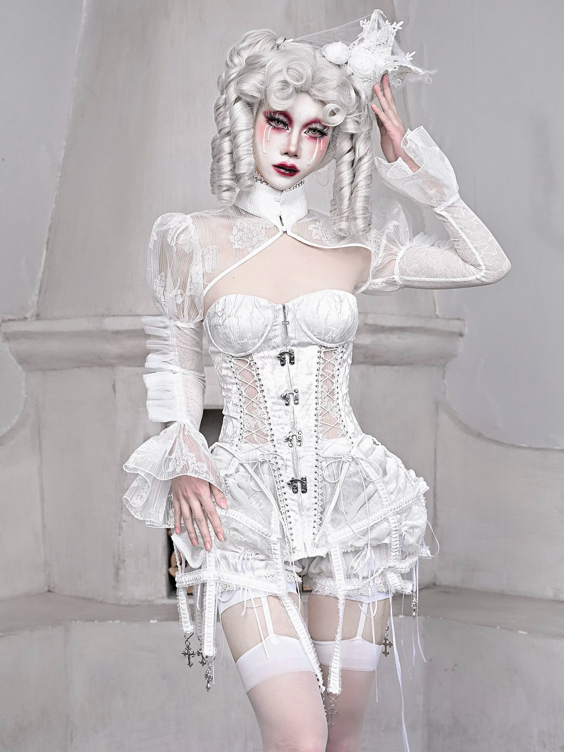 Jacquard Birdcage Corset Bustier