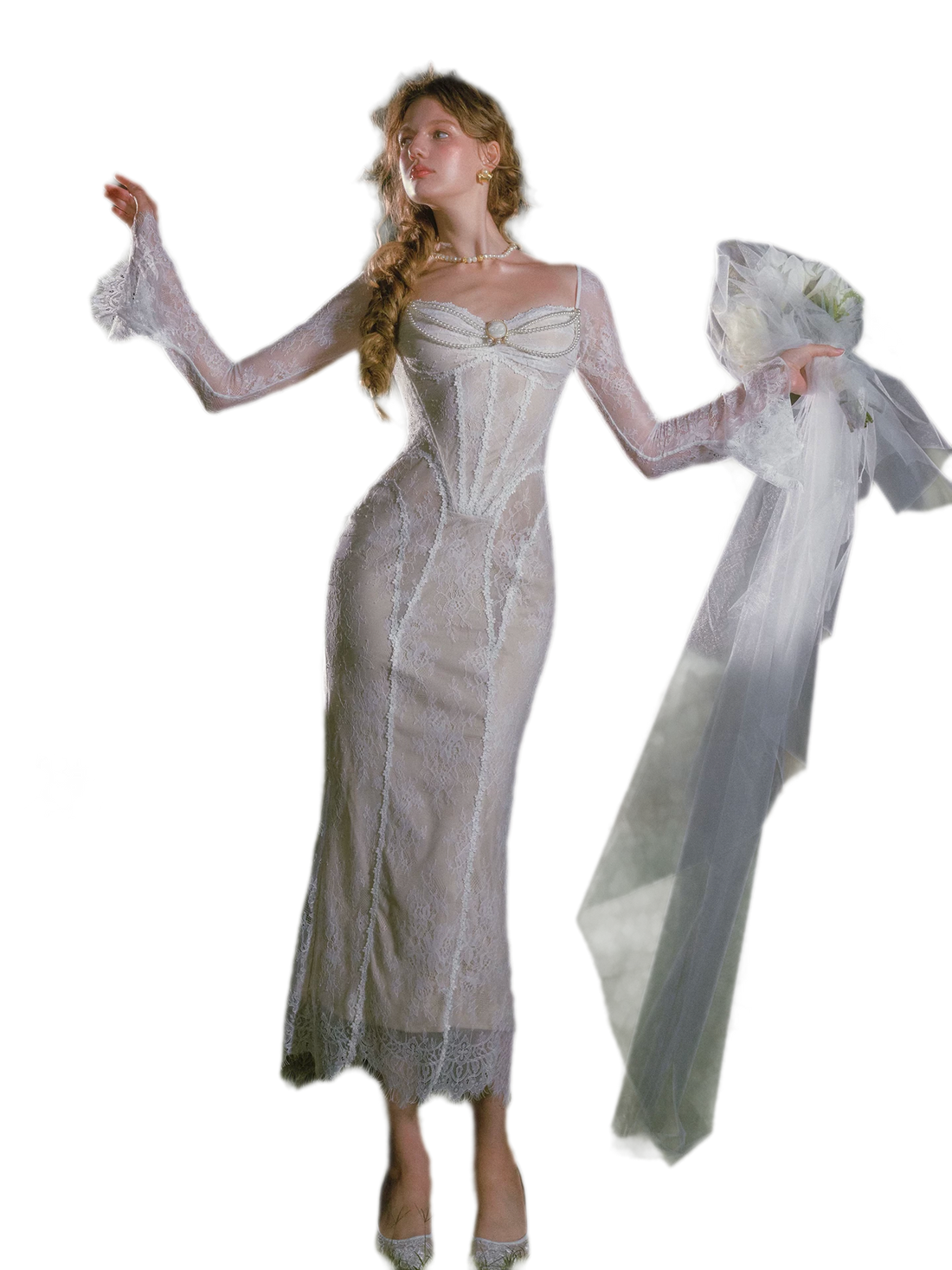 Lace Mermaid Long Sleeve Dress