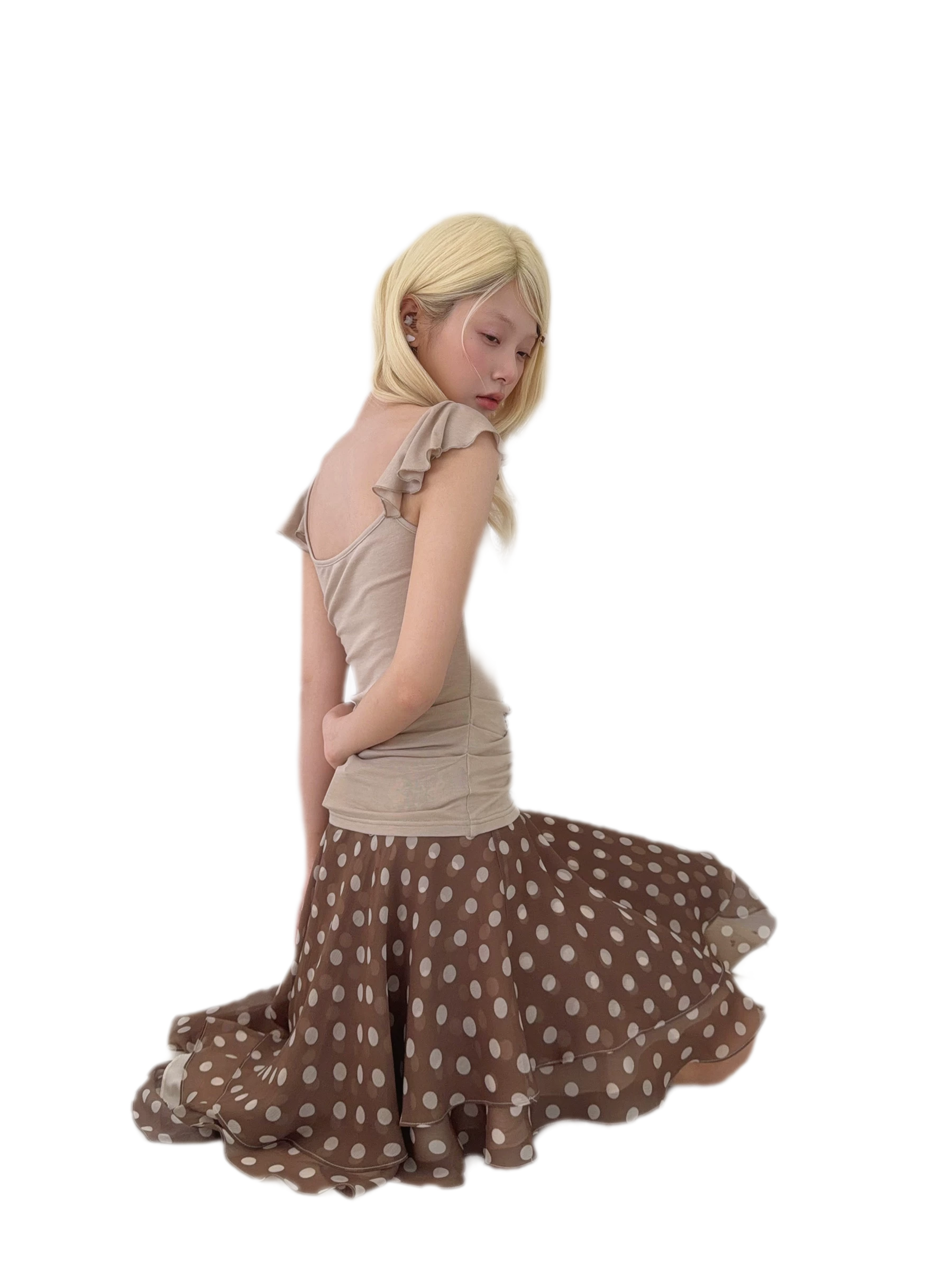 Ruffled Rhinestone Camisole