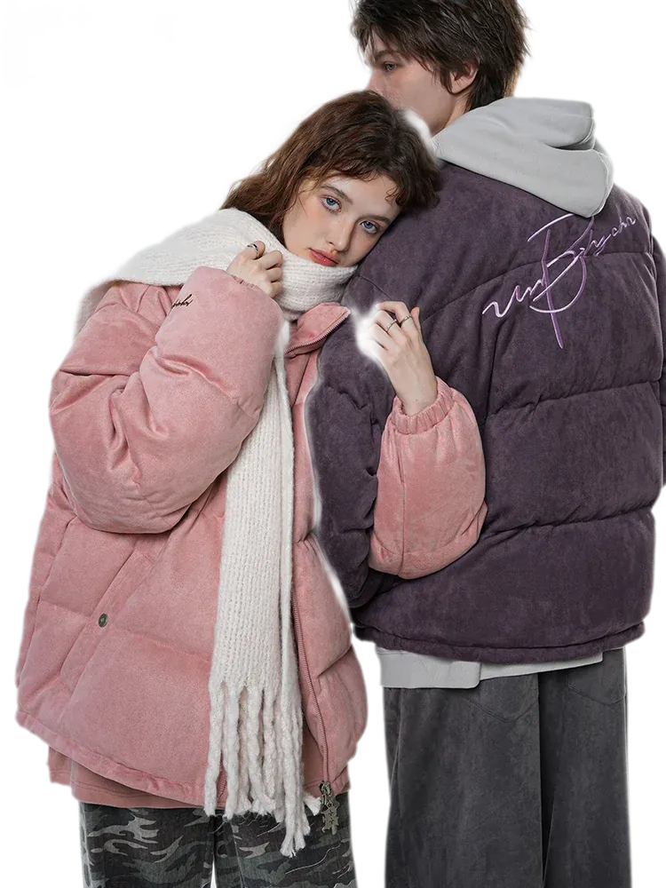 Suede Oversized Down Puffer Jacket