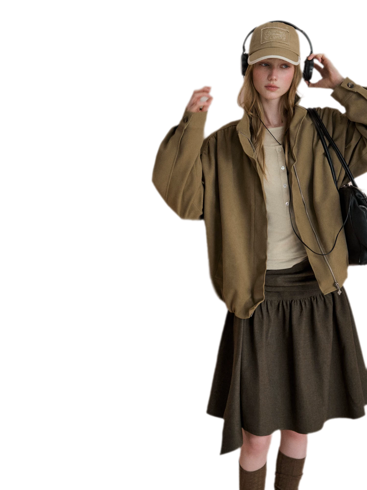 Gathered Suede Cropped Jacket