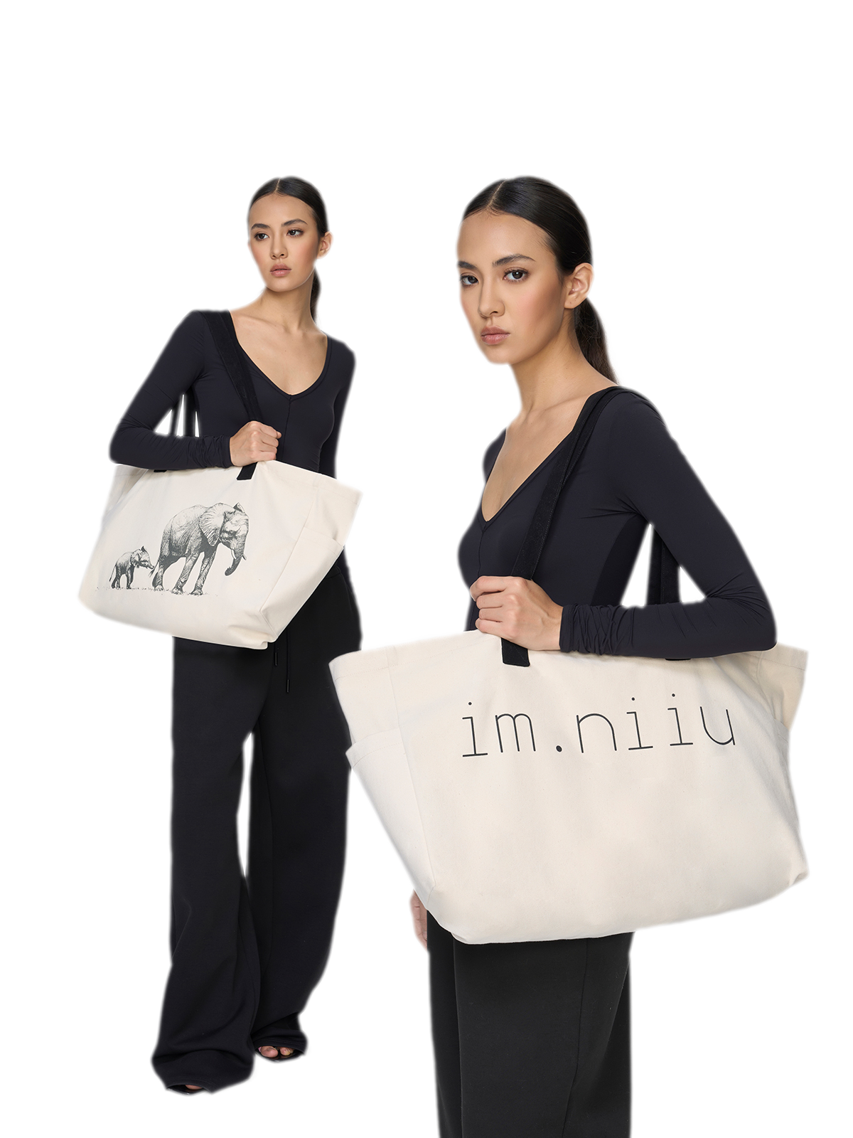 Canvas Elephant Tote Bag