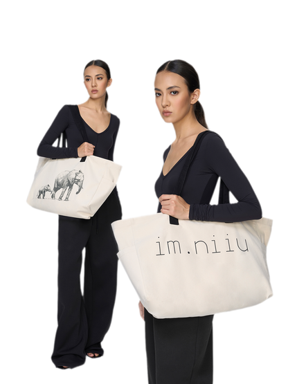 Canvas Elephant Tote Bag
