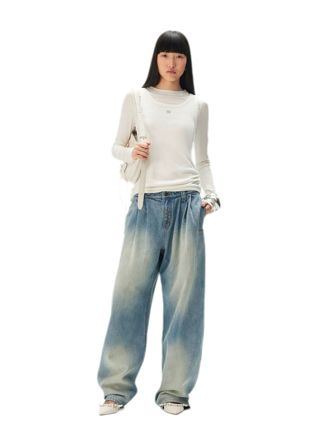 Lyocell Layered Long Sleeve Tee