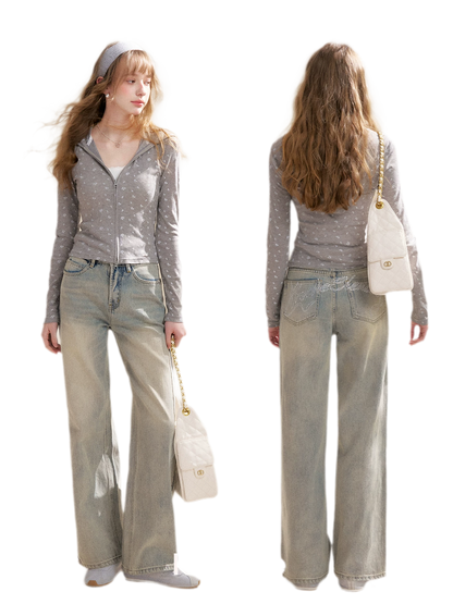 Rhinestone Logo Jeans