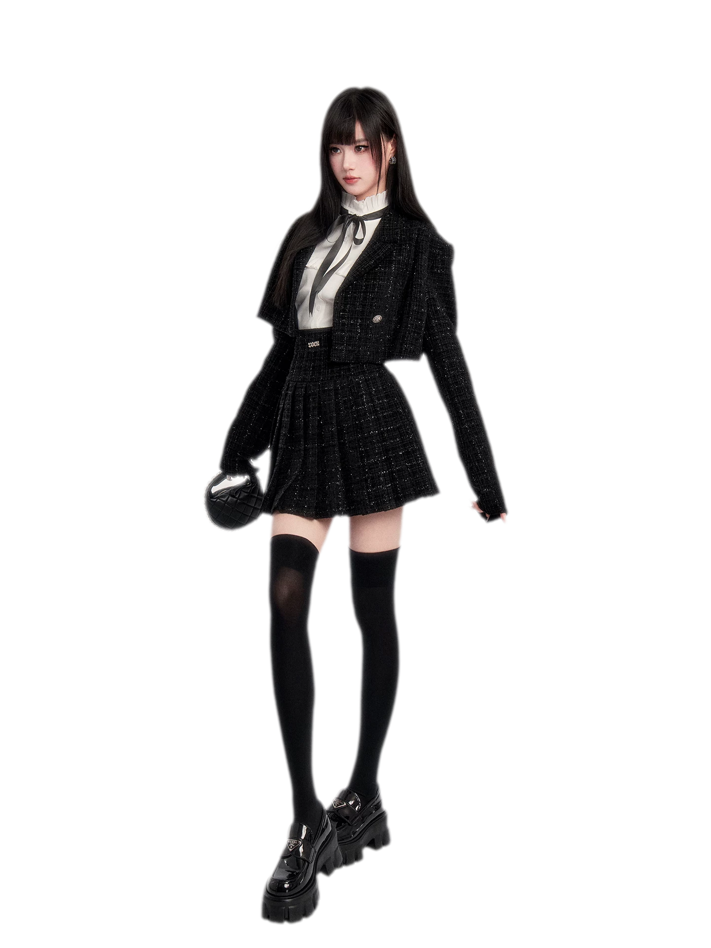 Stretch Velvet Thigh-High Socks