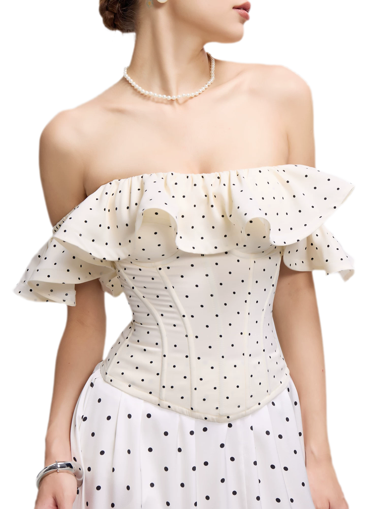 Polka Dot Ruffle Corset