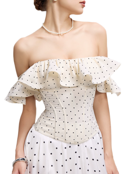 Polka Dot Ruffle Corset