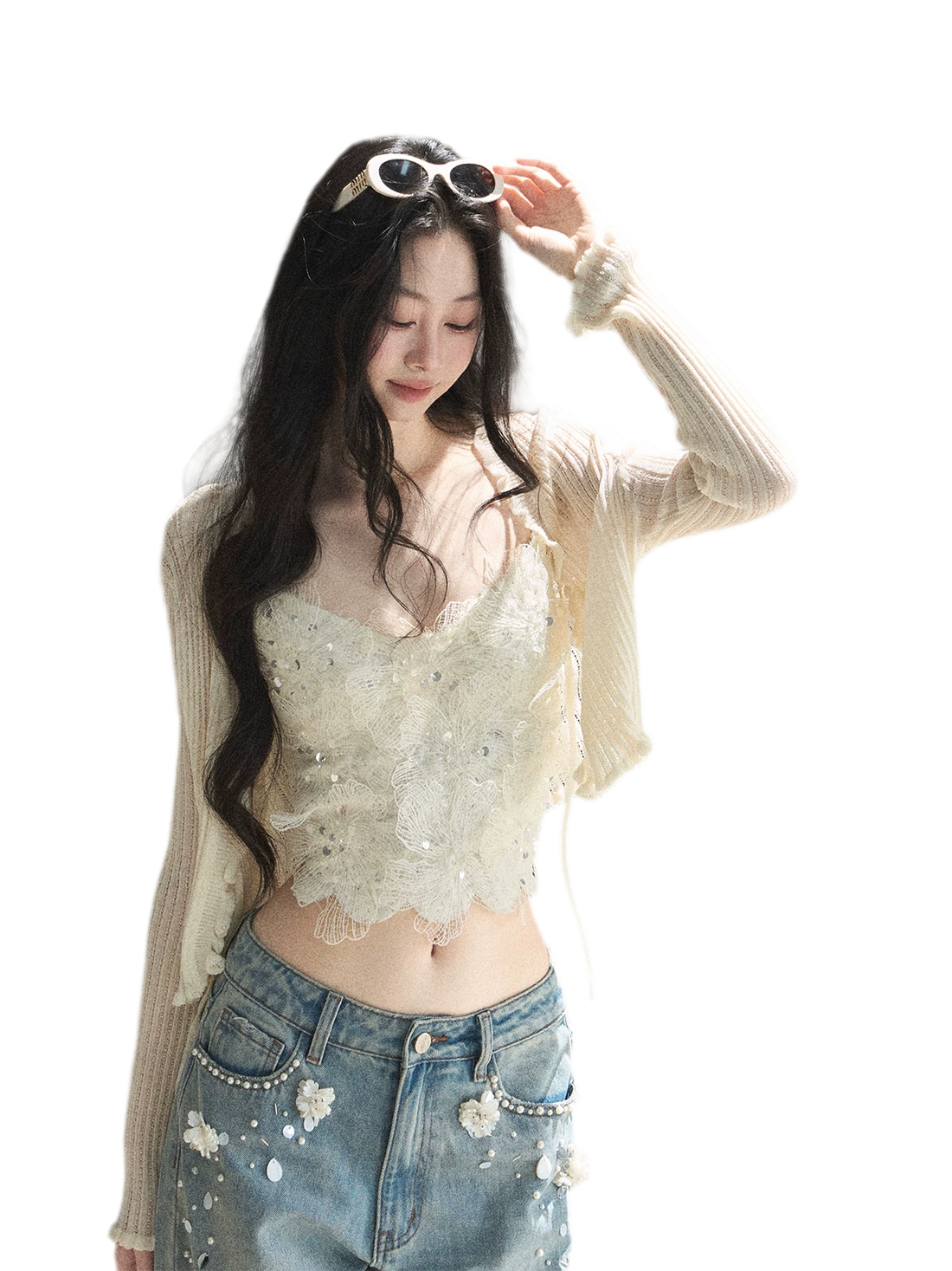 AOMALM Lace Camisole Knit Set – view 2