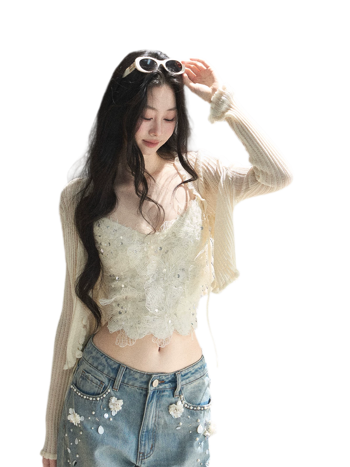 Lace Camisole Knit Set
