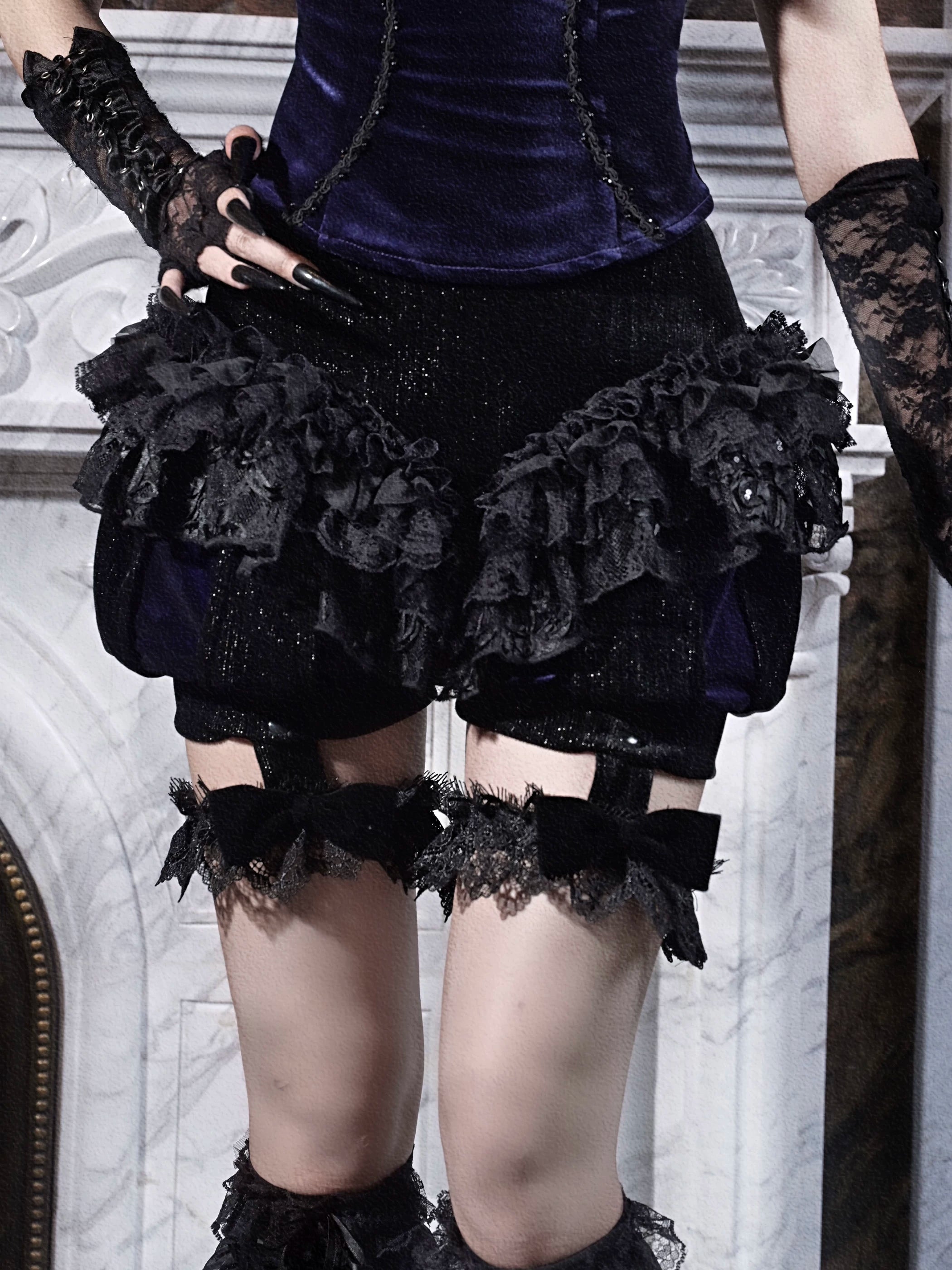 Velvet Lace Gothic Pumpkin Pants