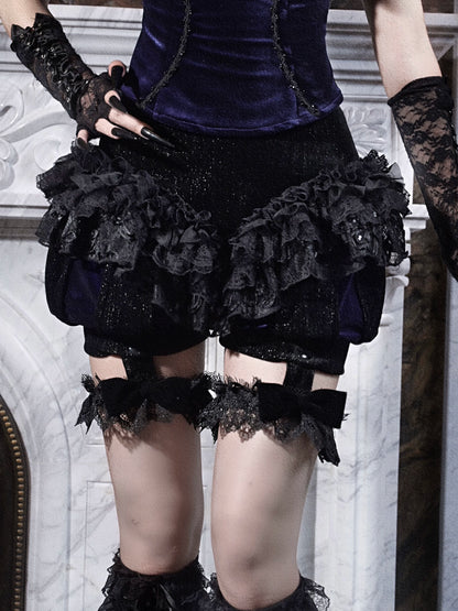 Velvet Lace Gothic Pumpkin Pants