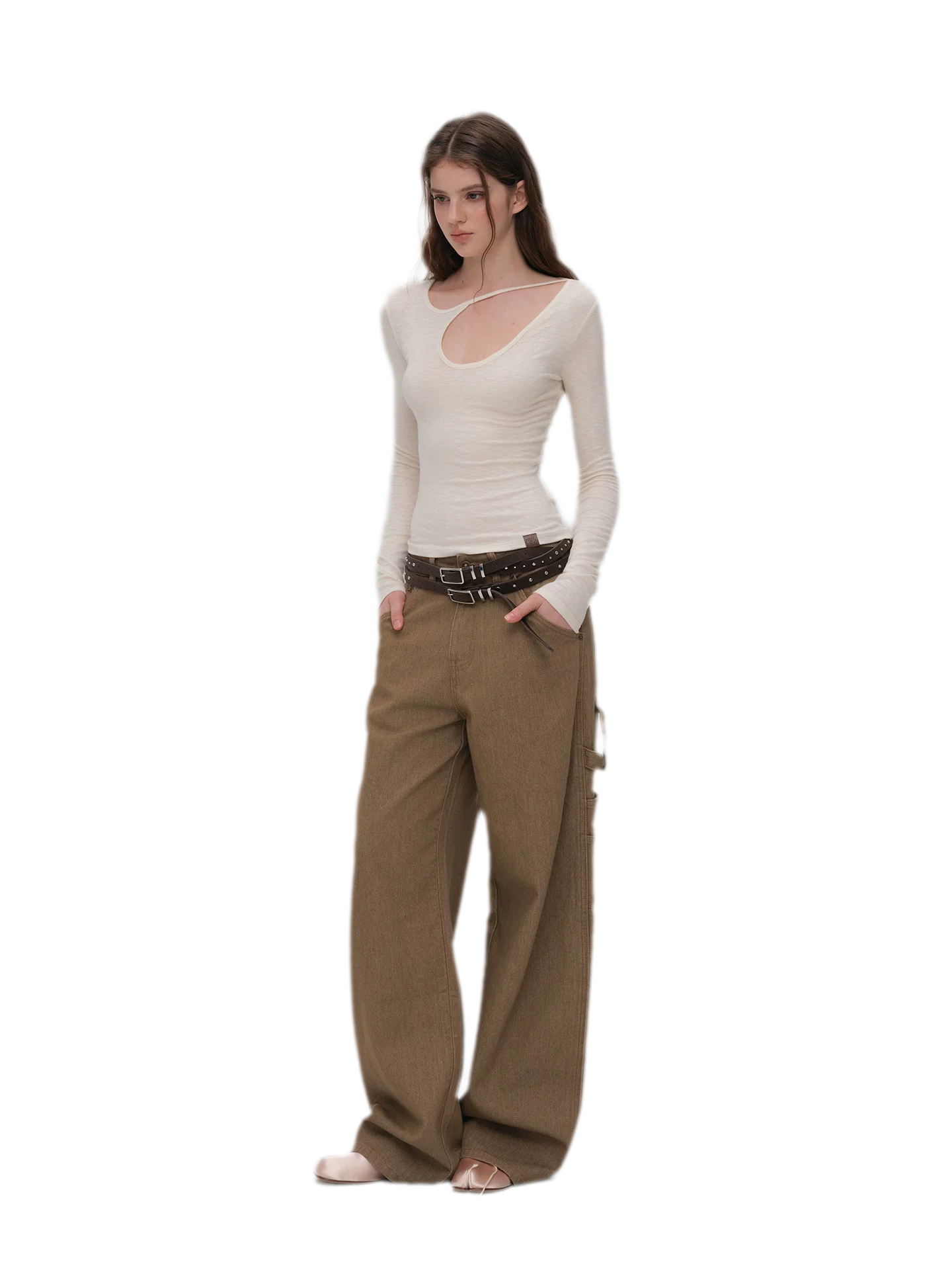 Lyocell Asymmetric Cutout Top