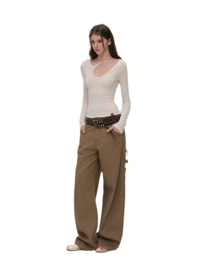 Lyocell Asymmetric Cutout Top