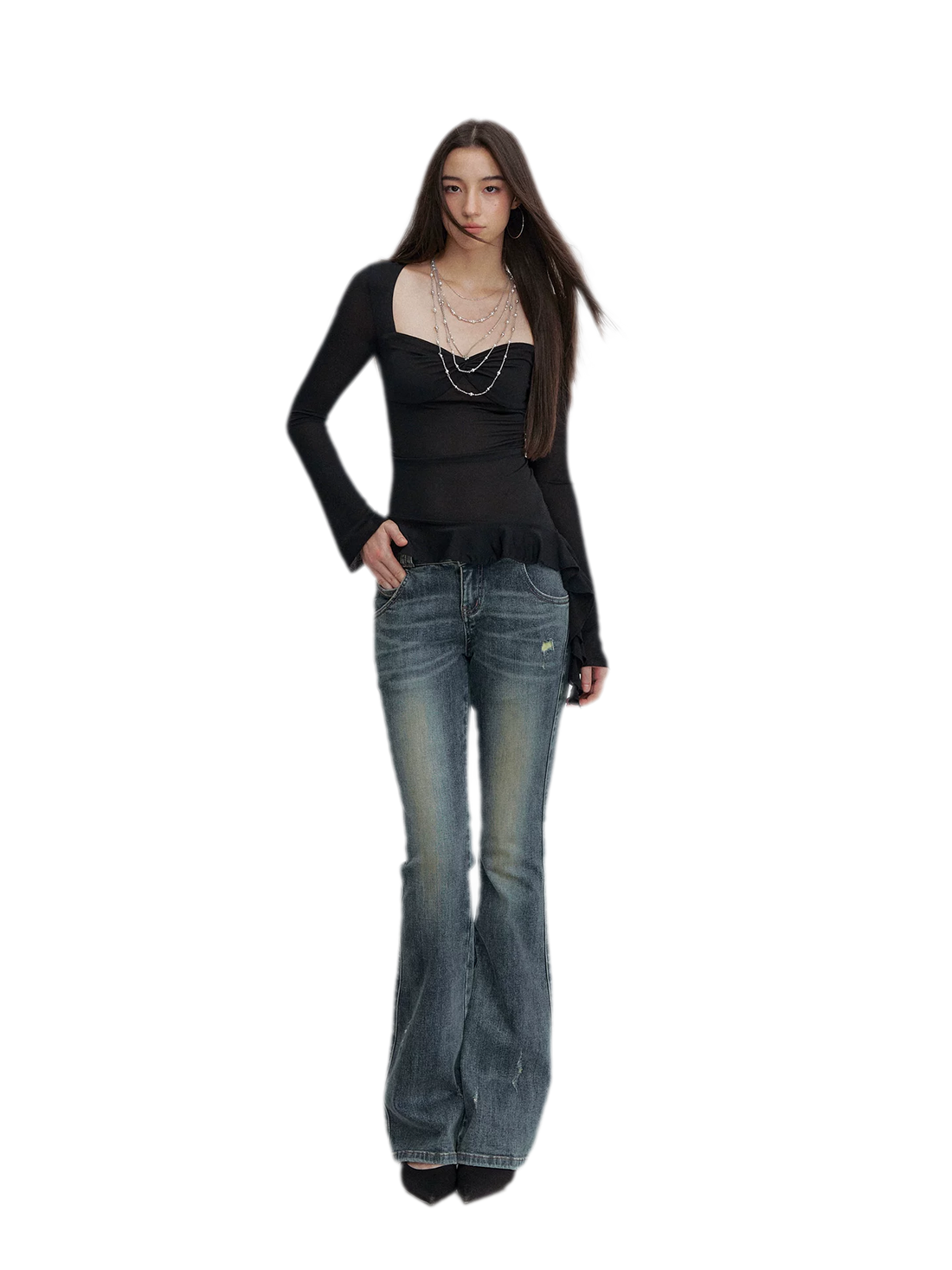 Twist Peplum Long Sleeve Top