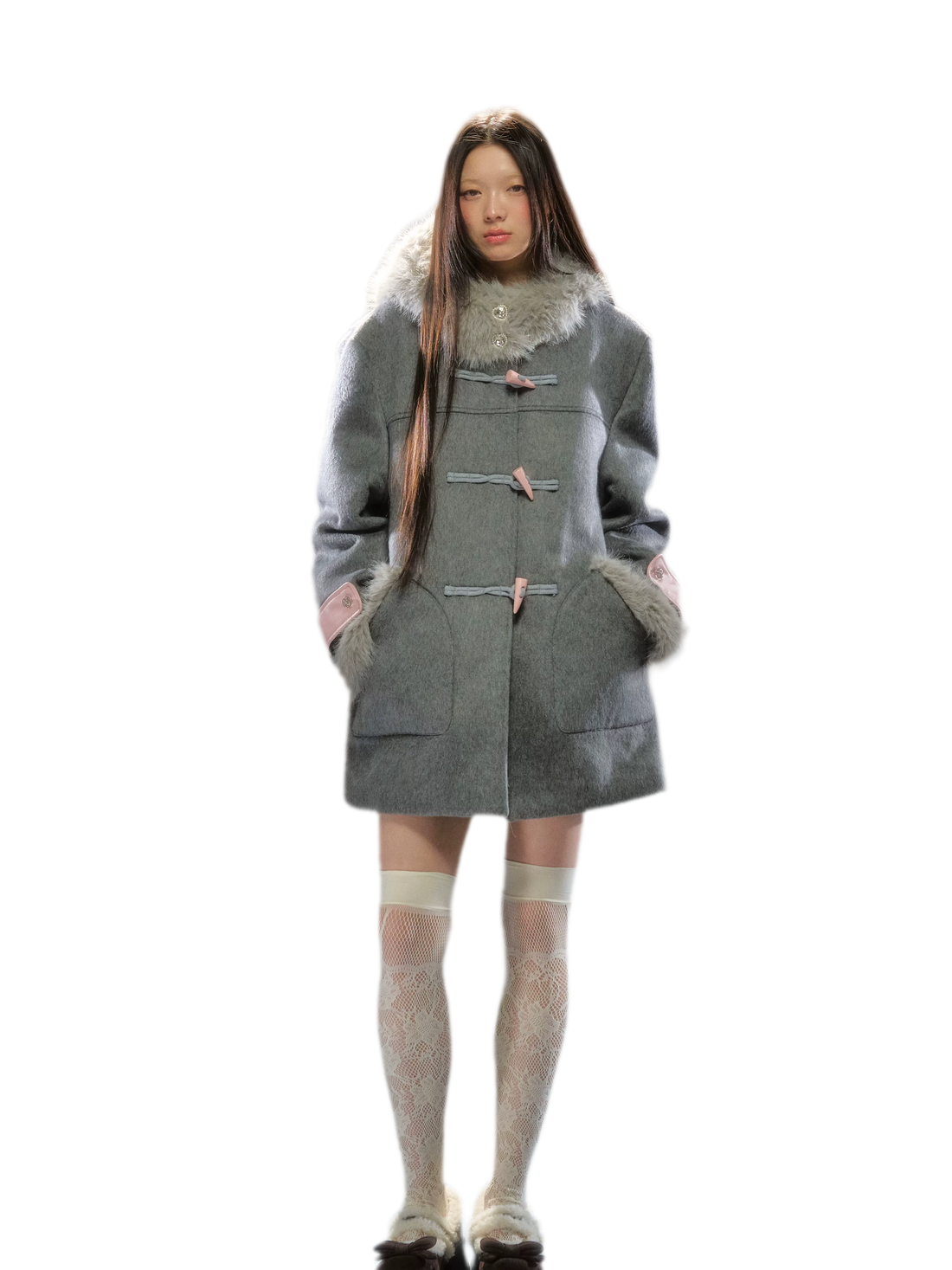 Wool Blend Hooded Duffle Coat