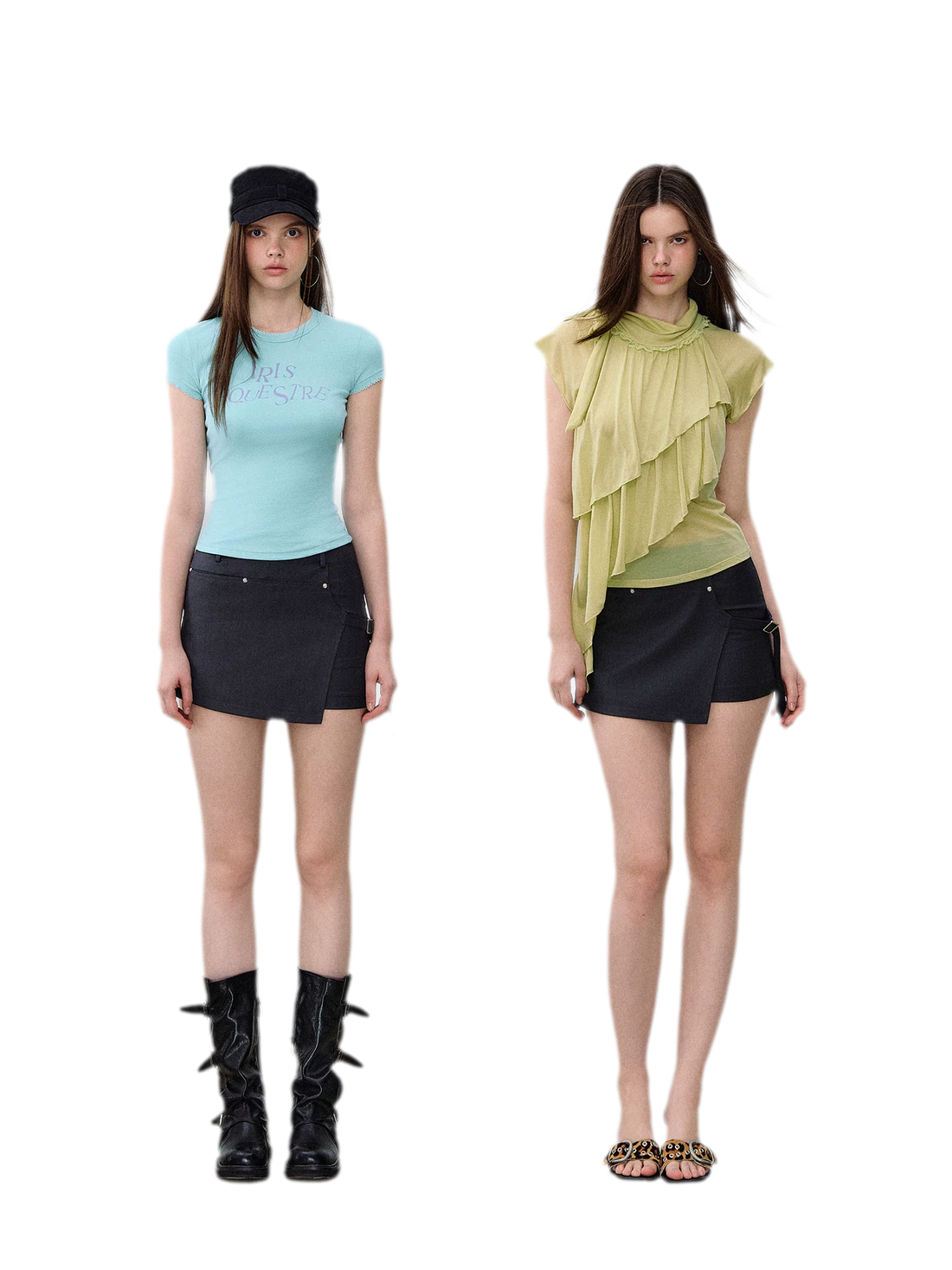 Asymmetric Wrap Mini Skirt