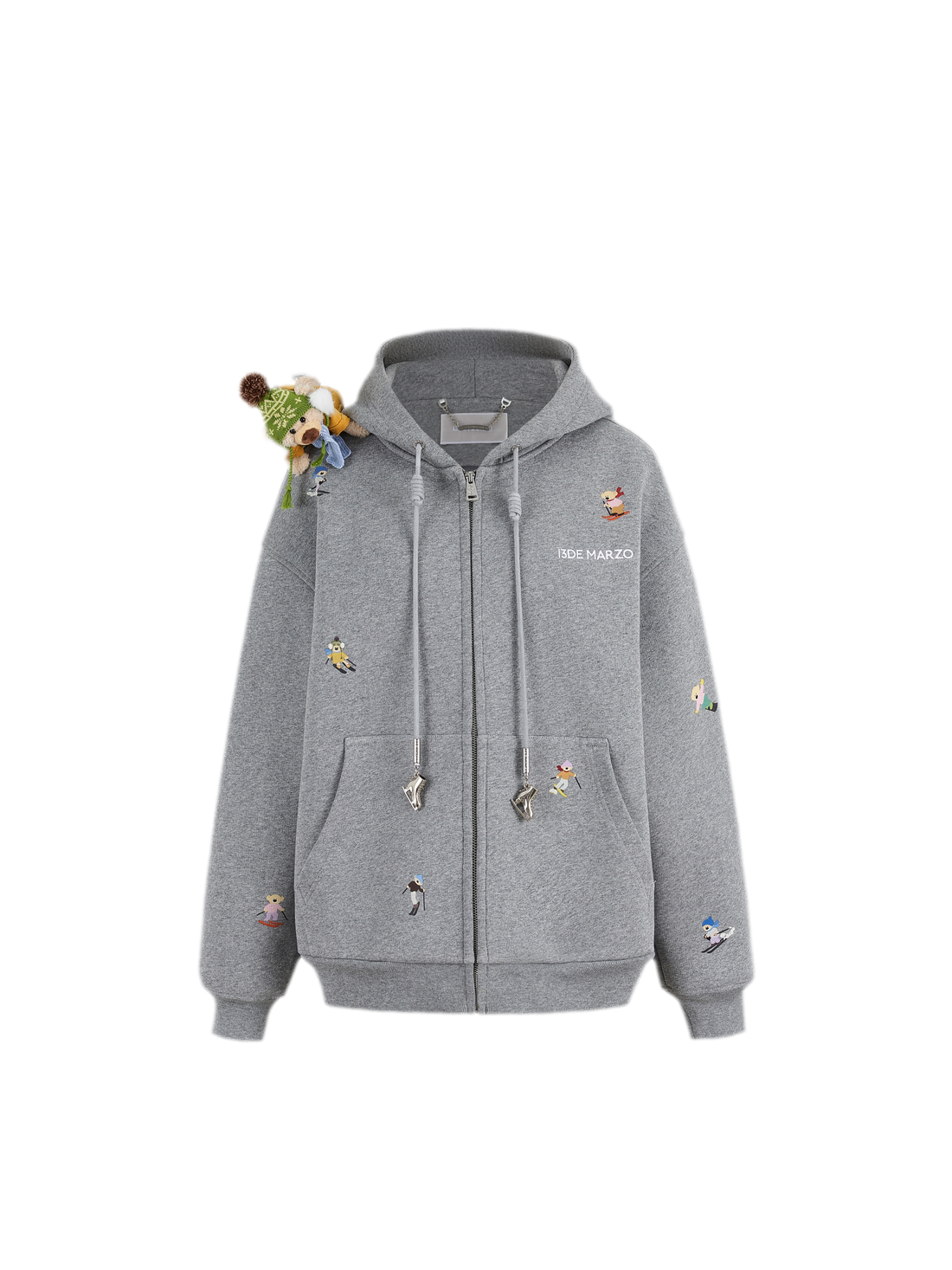 Snow Bear Printed Hooded Sweatshirt