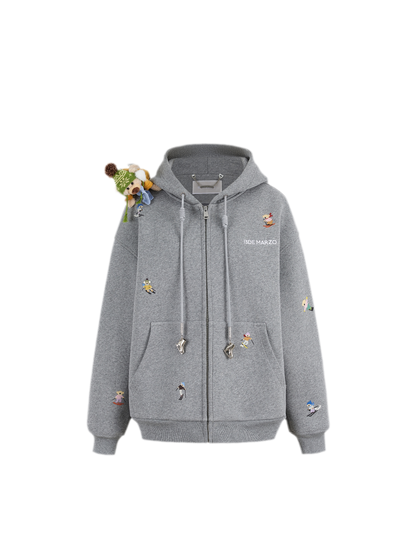 Snow Bear Printed Hooded Sweatshirt