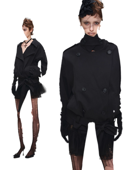 Double-Breasted Belted Trench Coat