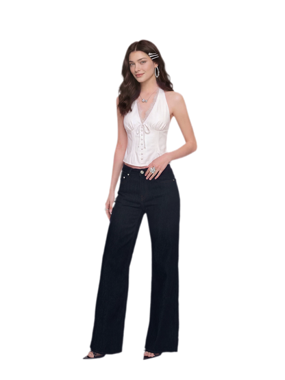 Lace Backless Blouse